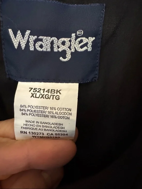 Wrangler Black Pinstripe Western Snap Front Shirt, XL - Picture 4 of 7